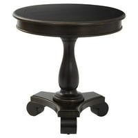 Namještaj za dom Okrugli naglasni stol ručno oslikan ručno u starinskoj crnoj boji