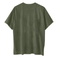 Ženski vrhovi za žene, šareni print Majica za Valentinovo s ramena i kratkih rukava, vojno Zelena, za žene, u boji