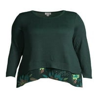 Ženska bluza džempera s dugim rukavima s printom u veličini + Plus 2 inča