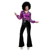 Ženske disko hlače 70-ih-Crna