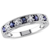 Jubilarni prsten od sterling srebra s bijelim i plavim safirima u MBP-u