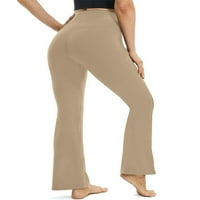Ženske sportske hlače za jogu s Raskopčanim hlačama za vježbanje visokog struka rastezljive tajice Kaki hlače za fitness