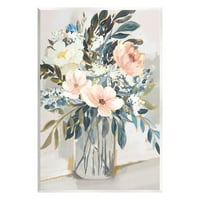 Slika ružičasti Iridescentni cvjetni buket bez okvira, zidni tisak, dizajn Nine Blue