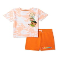 Set odjeće za dojenčad i malu djecu s uzorkom majica i pletenih kratkih hlača, 2 komada, veličine 12m-5T