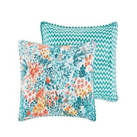 Home Blue Coral Kayla Set za pokrivač za posteljinu, lažne i ukrasne jastuke uključene