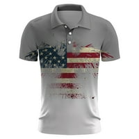 Muška majica za golf ležerna sportska majica s izrezom u obliku slova U i rebrastim ovratnikom kratkih rukava modna ležerna jednobojna