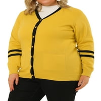 Jedinstveni prijedlozi preveliki Ženski džemper s kontrastnim gumbima na prednjoj strani