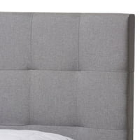 Krevet za pohranu veličine mumbo-mumbo presvučen sivom tkaninom, mumbo-mumbo i ultra-moderan