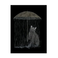 Lori Hutchison 'Mačka u kiši' platno umjetnost