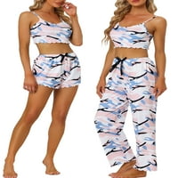Jedinstvene ponude ženske 3pjs cami s kratkim hlačama hlača pijama setovi za spavanje