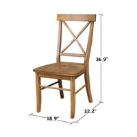 Stolica s naslonom u obliku inča i sjedalom od punog drveta
