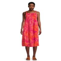 Beachlunchlounge ženski tisak ruched midi haljina, veličine s-xxl