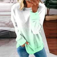 Ženske majice s kapuljačom u rasprodaji Plus Size Ženska ležerna majica s okruglim vratom s dugim rukavima s printom bez kapuljače