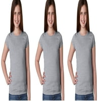 Tri Ležerne majice s okruglim vratom za velike djevojke, 3 pakiranja, veličine 4-16