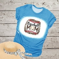 Majica za mame za žene, slatke majice za mame, dugine majice, majica za mame kratkih rukava s okruglim vratom, majica za Bejzbol