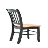 Trpezarijske stolice od drveta - obloga od crnog hrasta - set od 2