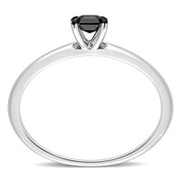 Zaručnički prsten od 14 karatnog bijelog zlata u crnom dijamantu od 14 karata u crnom rodiju