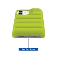 onn. Puffer Soft Quilted Telefon kućište za iPhone i iPhone Pro - Chartreuse