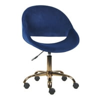 Gia Design Group Mid-Back Velvet podesiva stolica za ispraznost, Kraljevska plava