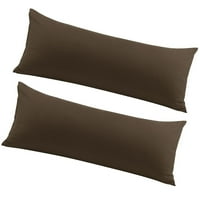 Jedinstveni prijedlozi, perive minimalističke jastučnice s jednobojnim printom, jastuk za tijelo, smeđa, 2 komada