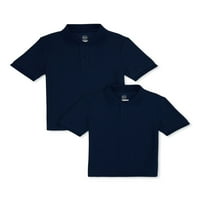 Školske uniforme za dječake, Polo majice kratkih rukava s kratkim rukavima, 2 pakiranja, veličine 4 i haskiji