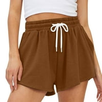 Ženske kratke hlače, Ženske udobne kratke hlače, Ležerne kratke hlače s džepovima elastičnog struka, široke kratke hlače, ljetne