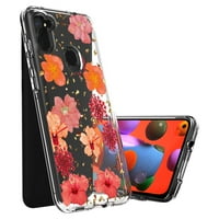 Pritisnuta futrola za dizajn sušenog cvijeća za Samsung Galaxy A in Crveni za upotrebu sa Samsung Galaxy A 3-Pack