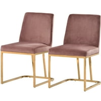 Set od 6 stolica za blagovaonicu, moderna naglašena stolica s minimalističkom zlatnom metalnom bazom, baršunasto tapecirane stolice